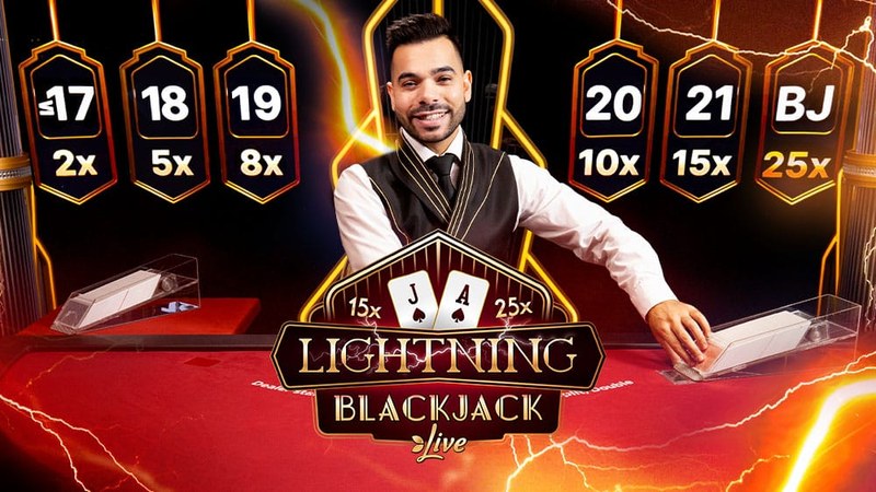 Lightning Blackjack, spel i Trixino Casinos lobby